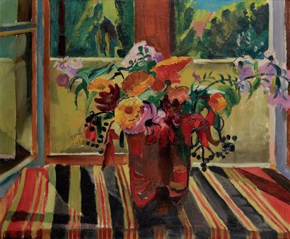 Willy EISENSCHITZ (1889-1974) Ecole autrichienne Bouquet de fleurs, 1925 Huile sur...