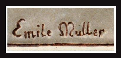 EMILE MULLER (1823-1889), d'après Eugène Grasset Plaque décorative rectangulaire...