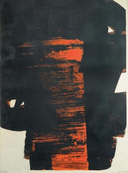 Pierre SOULAGES (1919) Composition Lithographie Signé en bas à droite Numéroté 72/85...