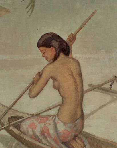 Fernand MAJOREL Tahitiens Huile sur toile 145 x 185 cm