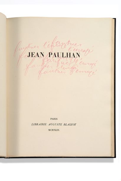 FAUTRIER (Jean) - PAULHAN (Jean). Fautrier l'enragé.

Paris : Librairie Auguste Blaizot,...