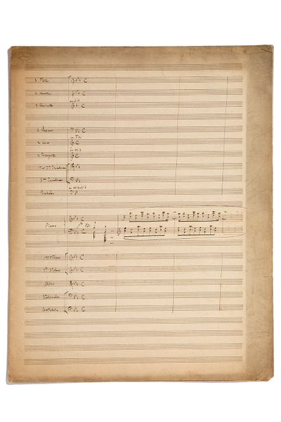 SAINT-SAËNS, Camille (1835-1921). Manuscrit musical autographe. S.l.n.d. Page de...
