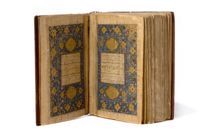 Coran enluminé, Iran safavide, XVIe siècle. 
Petit manuscrit sur papier, probablement...