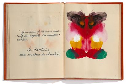 ELUARD Paul (1895-1952) 
手稿-绘画，面对米肖的诗句，由保罗-艾吕雅和9幅原始水粉画组成，题为 "亨利-米肖的几只动物"。10页，12开本（16.5...