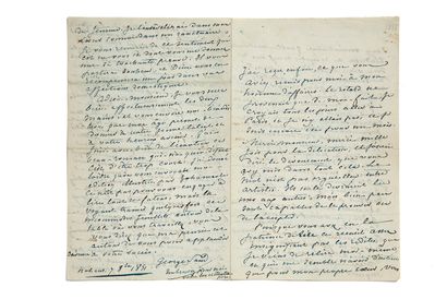 SAND George (1804-1876). L.A.S. adressée à Alexandre Dumas fils. Nohant, 7 octobre...