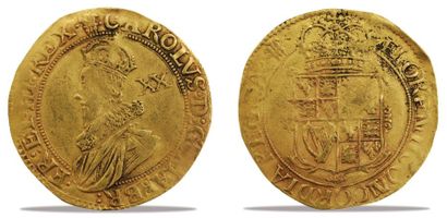 GRANDE-BRETAGNE Charles I (1625-1649) Unite Sovereign frappé en 1630-31 (symbole...
