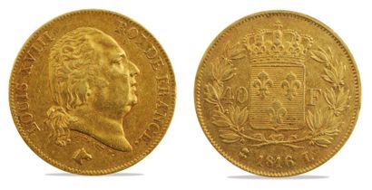null 40 Francs Louis XVIII 1816 Bayonne (L) Frappé à 3300 exemplaires Pds: 12,92...
