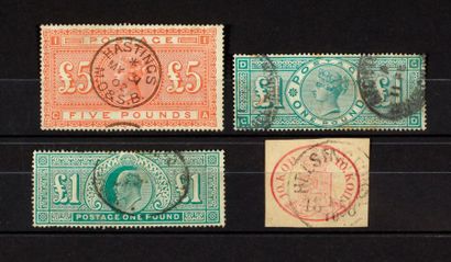 Étranger divers Ensemble de timbres-poste anciens oblitérés de divers pays dont Grande-Bretagne...