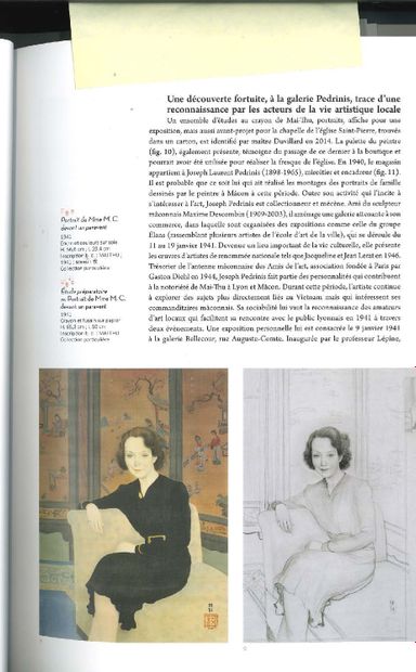 MAI trung THU (1906-1980) Étude préparatoire pour Mme M. C. devant un paravent Crayon...