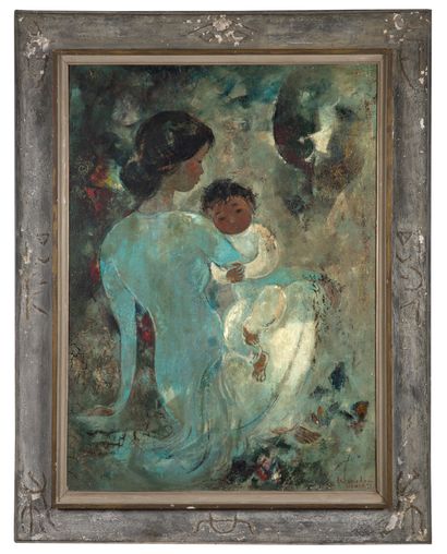 Vũ Cao Đàm (1908-2000) 
Mère et enfant, 1956

Oil on canvas, signed and dated lower...
