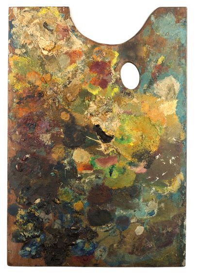 MAI trung THU (1906-1980) 
艺术家的调色板

木头，油画颜料 

37,4 x 54,2 x 1 cm - 14 3/4 x 21 3/8...