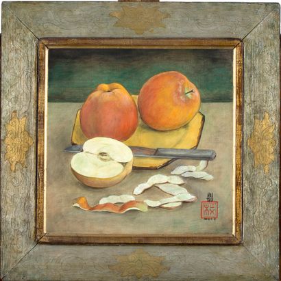 MAI trung THU (1906-1980) Pommes, 1959 Encre et couleurs sur soie, signée et datée...