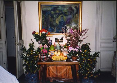 * LÊ PHỔ (1907-2001) L’ illumination de Bouddha, 1947

Encre et couleur sur soie,...
