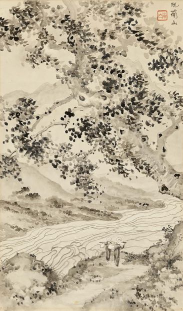 NGUYỄN NAM SƠN (1890-1973) 
Jeunes femmes revenant de la récolte

Ink and wash...