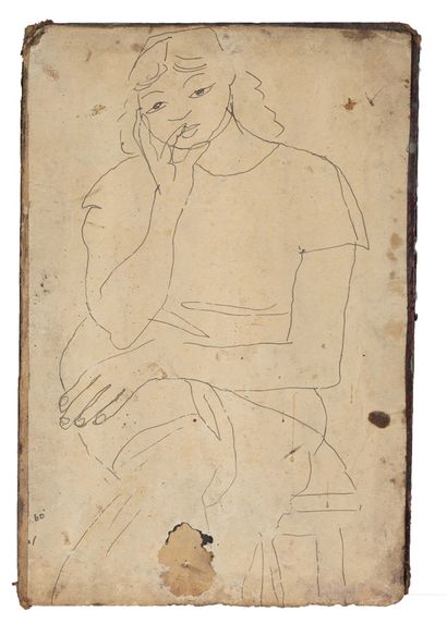 * BÙI XUÂN PHÁI (1920-1988) Deux nus féminins 

Huile sur papier marouflé sur carton...