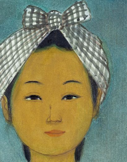 MAI TRUNG THỨ (1906-1980) 
青年女工，1974

丝绸上的水墨和色彩，左上方有签名和日期，背面有标题和日期

65 x 27 cm -...