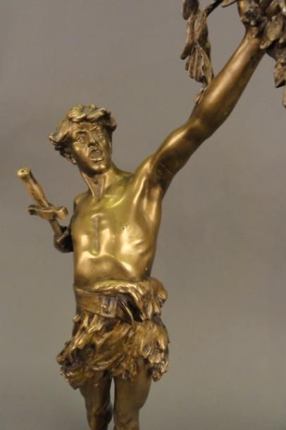Le MOINE VICTORIA Bronze doré Signé H: 70 cm