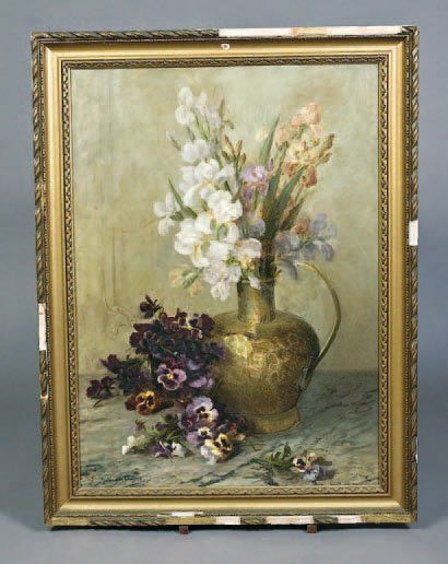 MAURICE SERULLAZ (PARIS 1914 - ?) Bouquet de fleurs Huile sur toile signée en bas...