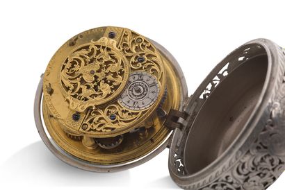 LOUIS DARLAUD, Genève Début XVIIIe siècle Montre en argent avec double-boîtier à...