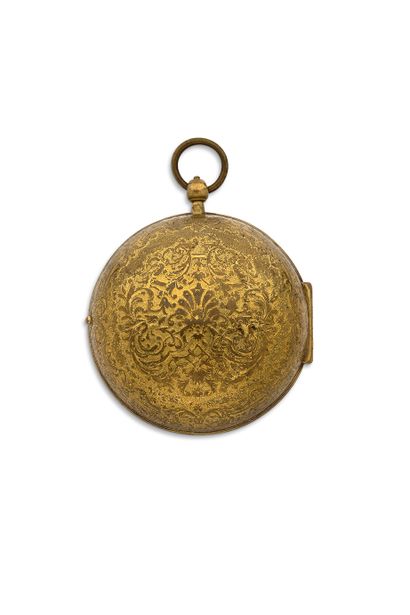 GAUDRON, Paris Fin XVIIe siècle Montre oignon en métal doré à une seule aiguille...