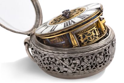 C. THIERRY, Le Mans Début XVIIIe siècle Montre horloge en argent à une seule aiguille...