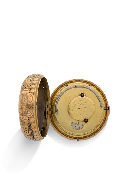 DE ST LEU, London 
No. 2760



Gold clock watch with double case made especially...