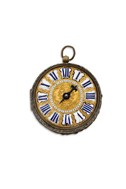 CLAUDE RAILLARD, Paris Fin du XVIIe siècle Gold-plated metal onion watch with a single...