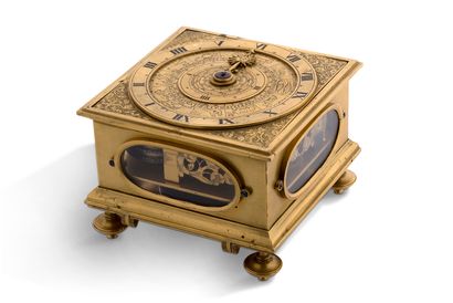 CONSTANCE, Allemagne du Sud Fin XVIIe siècle Horloge de table avec calendrier complet...