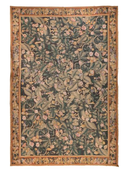 CARPET CHOUL LEAVES in wool on cotton foundation,...