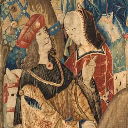 [NON PRÉSENTÉE POUR CAUSE D'ACCORD SUR TRANSACTION AVANT VENTE] 
佛朗德人，陀罗尼城的工作室，16世纪初，皇帝的狩猎和排练。



马克西米利安一世在Soignes森林里



极其罕见的不朽的羊毛和丝绸挂毯。马克西米利安皇帝被描绘成与马、猎物和狗一起打猎，他的妹妹奥地利的库内贡德在他的右边。



还可以认出比安卡-玛丽亚-斯福尔扎、哈布斯堡的菲利普、卡斯蒂利亚的国王、帝国宫廷的大法官（弗雷德里克-德-霍恩斯或阿特-范-梅根）。



阿德里安-德-隆格瓦尔（Adrien...