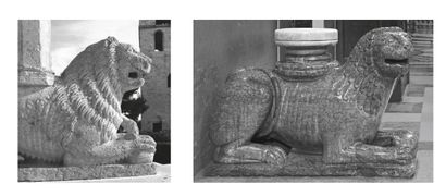 null RARE TÊTE DE LION STYLOPHORE en marbre de Vérone sculpté, le mufle aux narines...