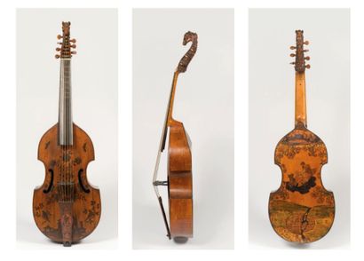 ATTRIBUÉ À GASPARO DUIFFOPRUGGAR (CA. 1514 - 1571) Exceptionnelle basse de viole...
