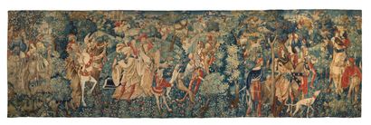 
佛朗德人，陀罗尼城的工作室，16世纪初，皇帝的狩猎和排练。



马克西米利安一世在Soignes森林里



极其罕见的不朽的羊毛和丝绸挂毯。马克西米利安皇帝被描绘成与马、猎物和狗一起打猎，他的妹妹奥地利的库内贡德在他的右边。



还可以认出比安卡-玛丽亚-斯福尔扎、哈布斯堡的菲利普、卡斯蒂利亚的国王、帝国宫廷的大法官（弗雷德里克-德-霍恩斯或阿特-范-梅根）。



阿德里安-德-隆格瓦尔（Adrien...