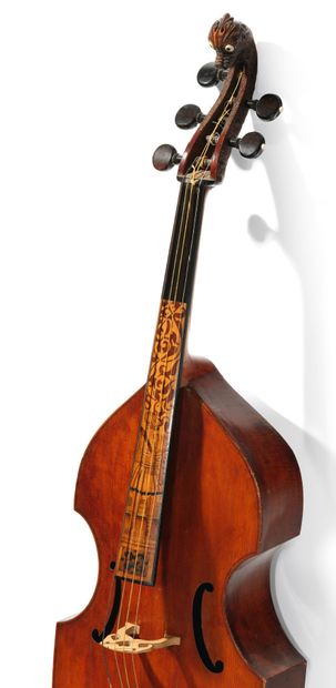 ATTRIBUÉ À GASPARO DUIFFOPRUGGAR (CA. 1514 - 1571) Exceptional bass viol with five...