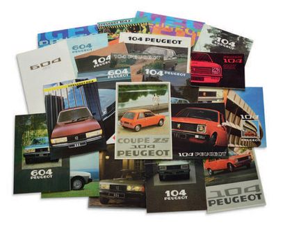 PEUGEOT 104 & 604 
Lot of 28 catalogues and various documents
