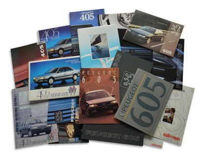 PEUGEOT 605 & 405 
Important lot of 34 catalogues and various documents
