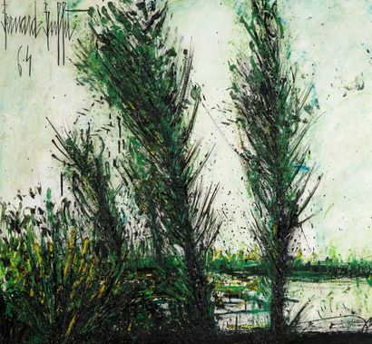 Bernard BUFFET (1928 - 1999) 
Arbres près de l'étang, 1964

Huile sur toile, signée...