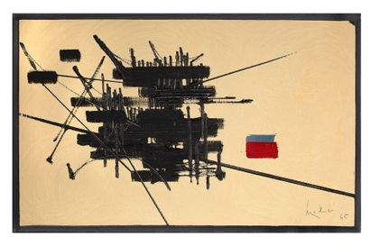 Georges MATHIEU (1921 - 2012) 
GIF, 1965

Huile sur toile, signée et datée en bas...