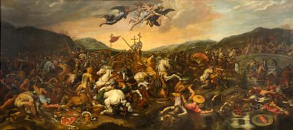 ÉCOLE ROMAINE, VERS 1620 D'APRÈS RAFFELLO SANZIO, DIT RAPHAÊL La Bataille de Constantin...