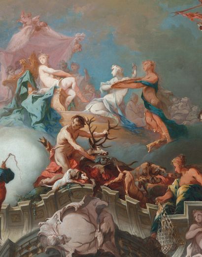 JEAN-BAPTISTE-MARIE PIERRE PARIS, 1714 - 1789 Le Triomphe de Diane, déesse de la...