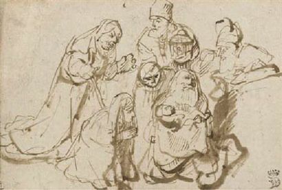 ATTRIBUÉ À NICOLAS MAES DORDRECHT, 1634 - 1693, AMSTERDAM 
新约》场景

布面油画 

118 x 154...
