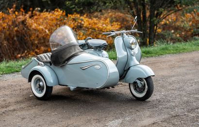 1956 LAMBRETTA 125 LD Grand Luxe Side Car French registration title
Frame n° 122388

Superb...