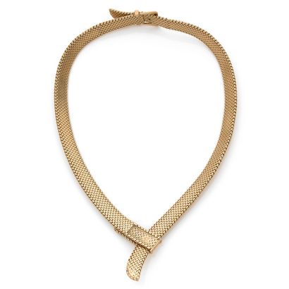 null 腰带 "颈链
18K（750）金
法国作品--印记
Maurice Labarte
L. : 47.3 cm approx - Pb.102.2克

一条金项链，印有

莫里斯-拉巴特和乔治-伦方

除了...