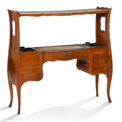 ATTRIBUÉ À JEAN-FRANÇOIS HACHE (1730-1796) Rare mahogany sideboard forming a cooler...