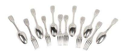 null SWEETWARE Six silver table settings (consisting of six forks and six spoons),...