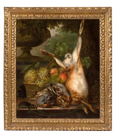 Attribué à Michel Joseph SPEECKAERT (1748 - 1838) Nature morte au trophée de chasse
Huile...