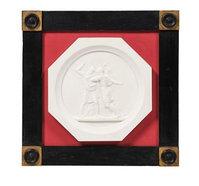 FIEDOR PETROVITCH, COMTE TOLSTOÏ (1783 - 1873) Suite de quatre médaillons en stuc...