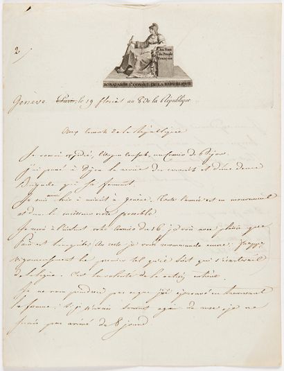 Napoléon Ier (1769-1821) 2 L.S. « Bonaparte » (la 2e avec apostille autographe),...