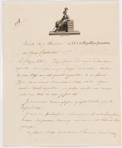 Napoléon Ier (1769-1821) 7 L.S. « Bonaparte », dont 3 avec compliment autographe,...