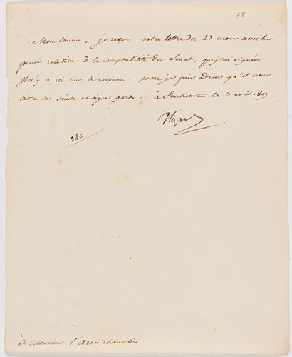 Napoléon Ier (1769-1821) 29 L.S. "Napol", "Nap" or "NP", of which one with autograph...